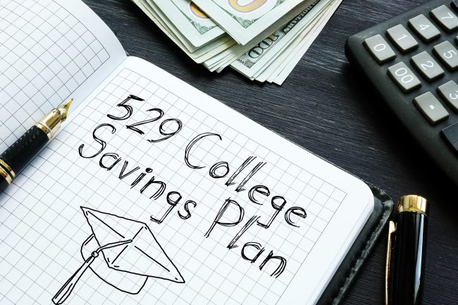 529 College Savings Plan is shown on the conceptual photo using the text 529 College Savings Plan – Options for Unused Balances